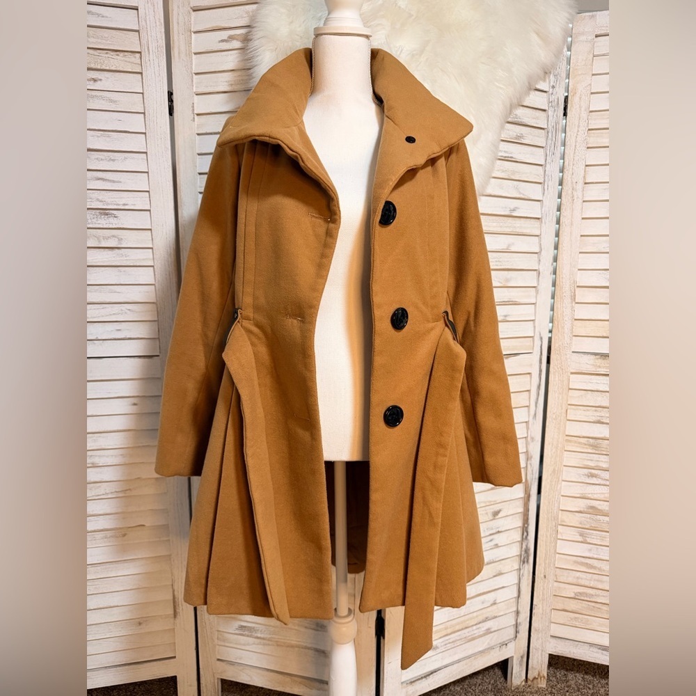 Madden Girl Camel Trench Coat - Picture 7 of 10
